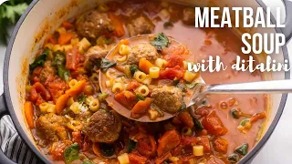 Italian Meatball Soup l The Recipe Rebel