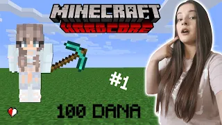 MINECRAFT 100 DANA PREZIVLJAVANJA CHALLENGE U HARDCORE-u - Da li sam uspela? - Minecraft survival