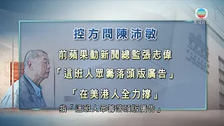 香港新聞｜無綫新聞｜21/02/24 要聞｜【黎智英案】《蘋果》頭版廣告曾現「光時」口號等 陳沛敏稱客戶付錢就刊登｜TVB News