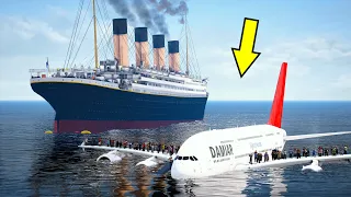 Titanic Rescued Plane That Crashed Into The Water In GTA 5 (Emergency Landing)