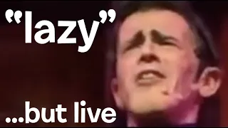 The LazyTown live show, but only the word "lazy"
