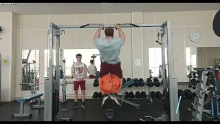 Андрей Смаев, подтягивания с весом 150 кг, 26.01.2023, Andrey Smaev pull up with 150 kg