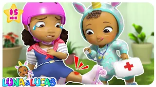 Boo Boo Song | Baby Got Hurt Song | Nursery Rhymes for Kids | Luna & Lucas 🌈 🦄