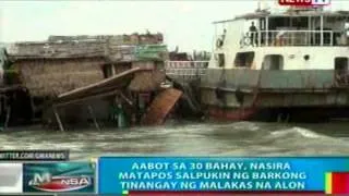 BP: Aabot sa 30 bahay, nasira nang salpukin ng barkong tinangay ng malakas na alon sa Zamboanga