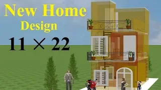 11 by  22 new home design,11*22  home design in india,11*22 home plan in hindi,new 3D home design