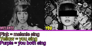 Mad hatter [Karaoke duet] color coded lyrics melanie martinez