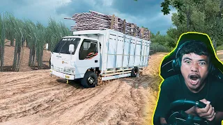 Truk Elf Muat Tebu Sikat Jalan Licin - Ets2