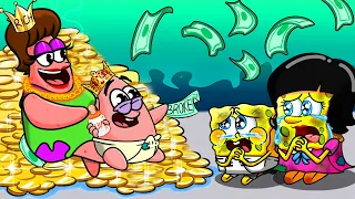 (Animation) MY FAMILY VS YOUR FAMILY | RICH VS POOR | Who Loves Spongebob Most? Spongebob Cartoon