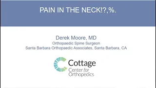 Meet the Doctor – Cottage Center for Orthopedics, Dr. Derek Moore