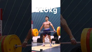 @lee_sang____  (67kg🇰🇷)220kg / 485lba Satch Deadlift #snatchdeadlift #weightlifting #slowmotion