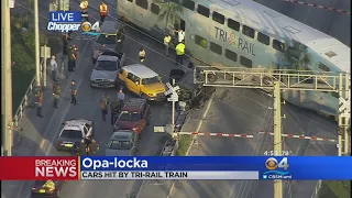 Multiple Cars Hit By Tri-Rail Train In Opa-locka