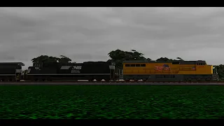 Union Pacific and NS in the Storm (Ro-scale)