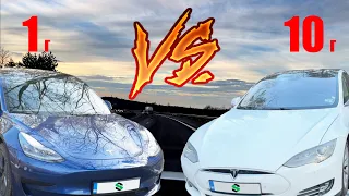 Стара Tesla Model S или нова Model 3?