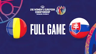 Romania v Slovakia | Full Basketball Game | FIBA U16 Women's European Championship 2023 - Division B