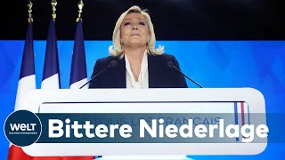 WAHL KLAR VERLOREN: Wie Rechtspopulistin Marine Le Pen ihre Niederlage schönredet | WELT Dokument