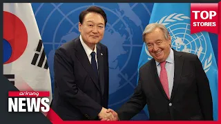 Pres. Yoon, UN Secretary-General discuss "stern response" against N. Korea's nuclear threats