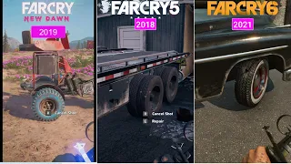 Bow Shooting on Tire Physics - Far Cry 3 vs Far Cry 4 vs Far Cry 5 vs New Dawn vs Far Cry 6