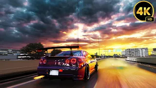 Nissan GTR R34 Single Turbo 1175Hp - Sunset Drive - Assetto Corsa 4K