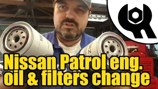 Nissan Patrol GR TD42 Diesel engine oil & filters change #1811