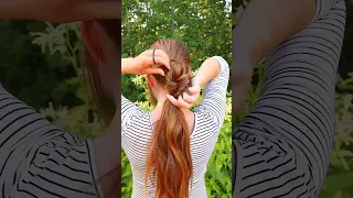 EASY Updo FOR BEGINNERS with bubble braids 💕 #hair #hairtutorial #tutorialvideos