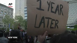 Rally held in NYC to mark 1 year since Floyd death