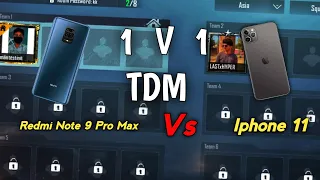 Iphone 11 Vs Redmi Note 9 Pro Max 1v1 TDM ⎟ PUBG Mobile - MAD ManTes