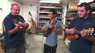 Jake Shimabukuro, Chris Kamaka and Chris Kamaka Jr. play Hi'ilawe