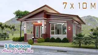 SMALL HOUSE DESIGN | 7 X 10 Meters | 3 bedroom | Simple House