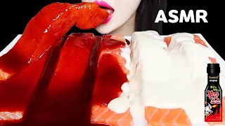 🔥ASMR SALMON SPICY FIRE CHICKEN SAUCE EATING SOUNDS MUKBANG NO TALKING