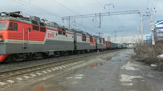 !!!Год каналу!!! ВЛ80С-1918 и 2ТЭ25КМ-0130 с грузовыми поездами