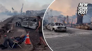 Chilling footage shows aftermath of Maui wildfires: "Everything's burnt to a crisp"