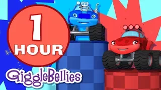 Learn Colors with Monster Trucks | 1 HOUR | GiggleBellies