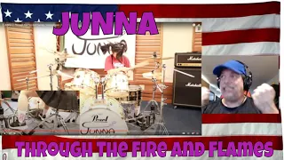 【 JUNNA 】Through The Fire And Flames / DragonForce - Drum Cover - REACTION - Amazing!