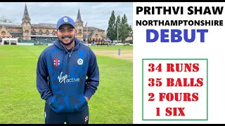 Prithvi Shaw 34 Runs Highlights for Northamptonshire vs Gloucestershire in One Day Cup ~ 04-08-2023