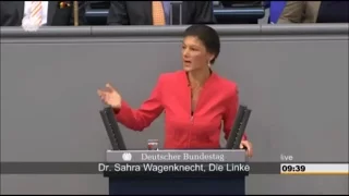 Sahra Wagenknecht kritisiert Angela Merkels Politik im Bundestag scharf - 7. Juli 2016