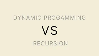 What is the difference between dynamic programming and recursion in 1 min