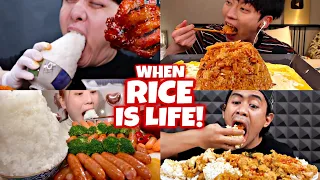 How Different Mukbangers EAT RICE! 🍚🙀🤤