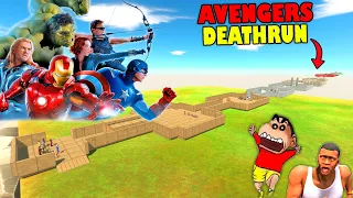 IMPOSSIBLE AVENGERS DEATHRUN in Animal Revolt Battle Simulator with SHINCHAN and CHOP