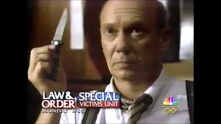 LAW & ORDER: SPECIAL VICTIMS UNIT Season 1 (1999-00) Promo (Pilot Episode)