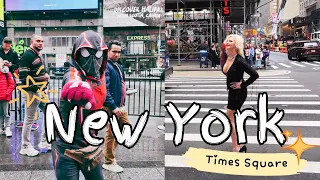 New York City 4K walking video - Times Square, Bryant Park, Macy's