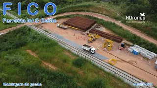 FICO Como funciona a montagem da grade ferroviária-Estaleiro solda / Arranque trilhos-Obras parte15