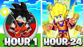 I Spent 24 HOURS as GOKU in Dragonball Z Minecraft!