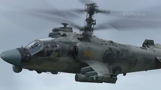 Ka-52 Alligator aerobatics against the background of clouds RF-13441 Russian Air Force