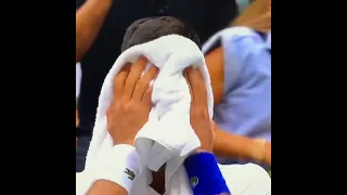 Novak Djokovic crying after US Open final loss to Daniil Medvedev