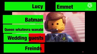 The Lego movie 2 the second part (2019) wedding disaster with healthbars