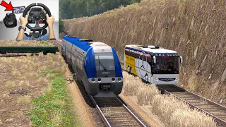 Train VS Bus High Speed Race | Crazy Drivers on the Train Track | Train Accidents | Bus Race