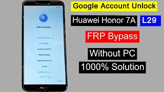 Huawei Honor 7A ( AUM L29 ) FRP Bypass Without PC | Google Account Bypass | FRP Lock Remove