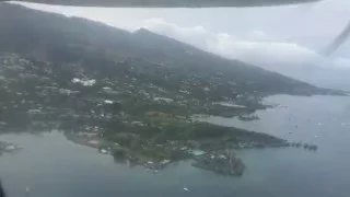 Air Tahiti ATR-72 takeoff from PPT Papeete to BOB Bora Bora - Great view of Moorea