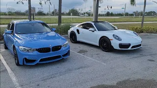 2016 BMW M3 Downpipes OTS E30 vs 2018 Porsche 911 Turbo S Cat Delete