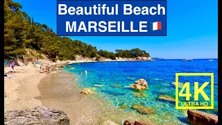 4K Walk in beautiful beach of Marseille France